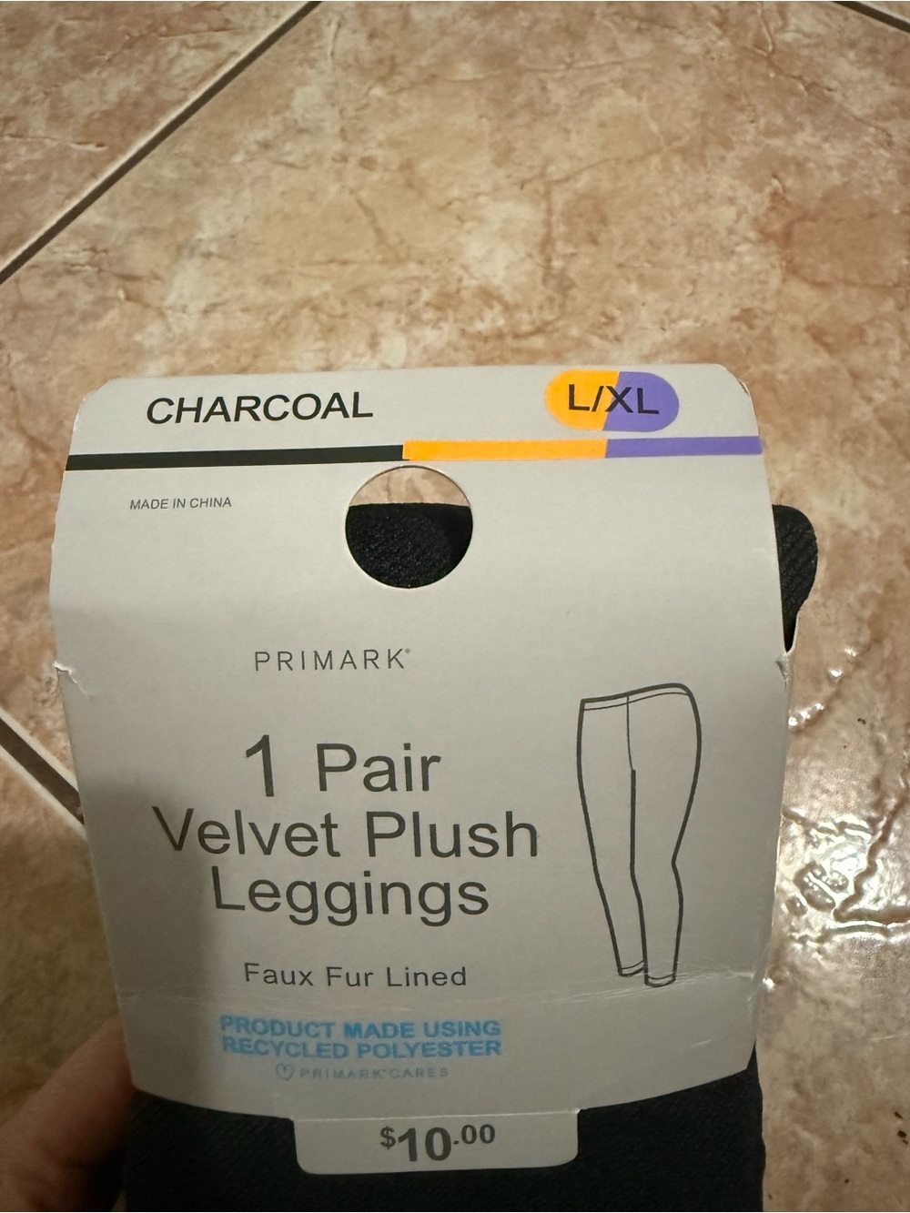 Primark Velvet Plush Leggings - Charcoal Gray - Picture 3 of 3